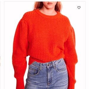 CLAUDIE PIERLOT Cable knit puff sleeve MAPOLEON SWEATER
